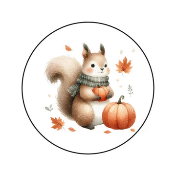 Stickers Herfst Eekhoorn (45mm) – Liefs en Lintjes
