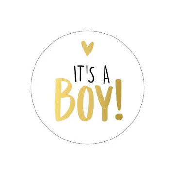 Stickers "It's A Boy!" 40mm van Liefs en Lintjes