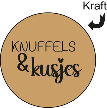 Stickers Knuffels & Kusjes 45mm Kraft - Liefs en Lintjes