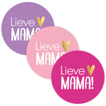 Lieve Mama! stickers 50mm - Liefs en Lintjes