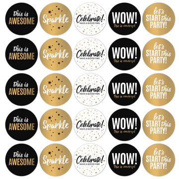 Stickers Party - 50mm mix 10x - Liefs en Lintjes