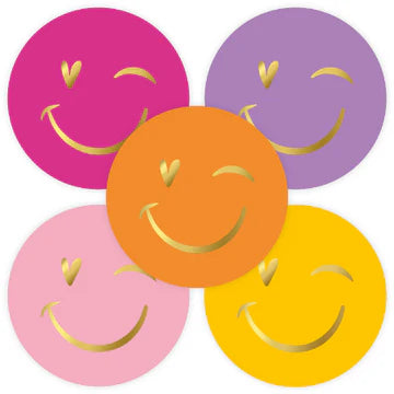 Smiley Hart Assorti stickers 40mm - Liefs en Lintjes