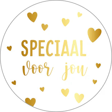 Speciaal voor jou Golden Hearts stickers 40mm - Liefs en Lintjes