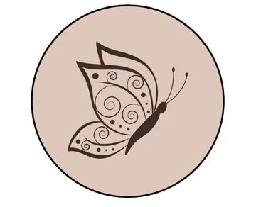 Vlinder stickers Beige 45mm - Liefs en Lintjes