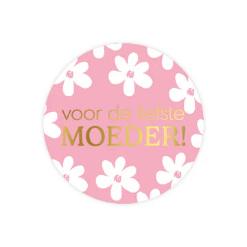 Voor de liefste Moeder stickers 40mm - Liefs en Lintjes