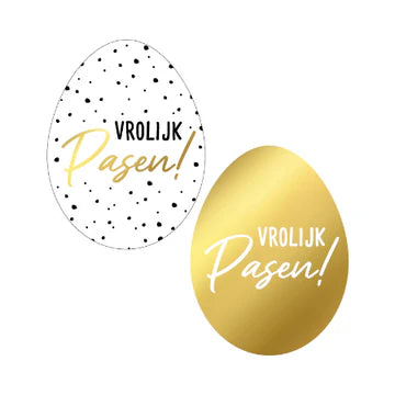 Vrolijk Pasen! Eieren stickers 34x45mm - Liefs en Lintjes