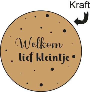 Welkom Lief Kleintje stickers 45mm - Liefs en Lintjes