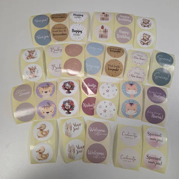 Stickerset met 50 unieke stickers uit de collectie van Fashion en Gifts – Liefs en Lintjes