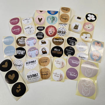 Stickerset met 50 stickers in diverse thema’s uit het assortiment – Liefs en Lintjes