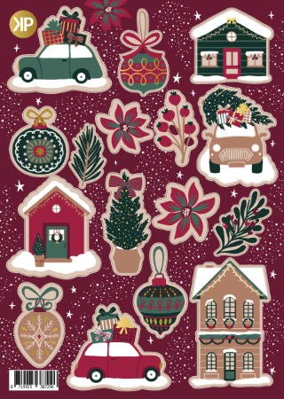Stickervel Christmas met 16 sfeervolle kerstillustratie stickers – Liefs en Lintjes