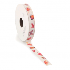 Stoffen lint met insecten in multicolour – 15 mm breed – per meter – Liefs en Lintjes