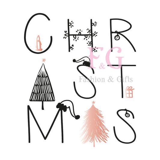 Cadeaukaartje - Christmas koperfolie FG