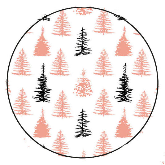 Stickers christmas trees | zwart/roze
