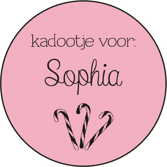 Persoonlijke sticker kadootje voor: candy canes