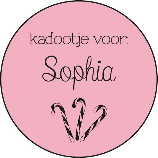 Persoonlijke sticker kadootje voor: candy canes