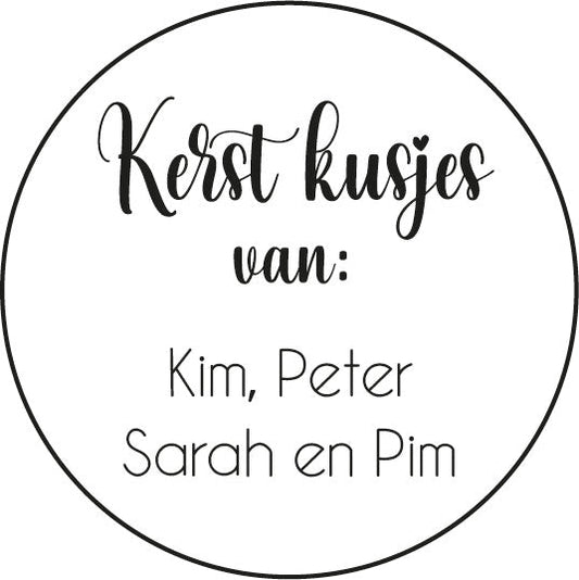 Persoonlijke sticker kerst kusjes van:
