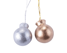 Kerstballetjes aan koord | Zilver
