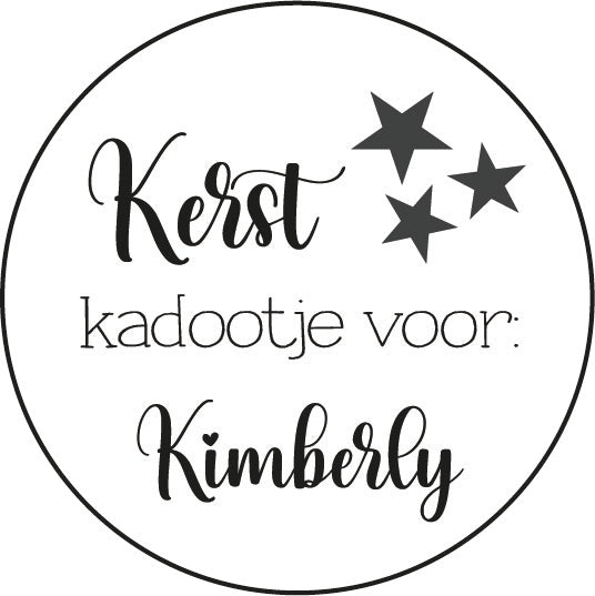 Persoonlijke sticker kerstkadootje voor: sterren