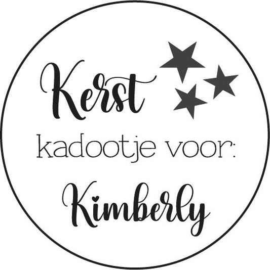 Persoonlijke sticker kerstkadootje voor: sterren