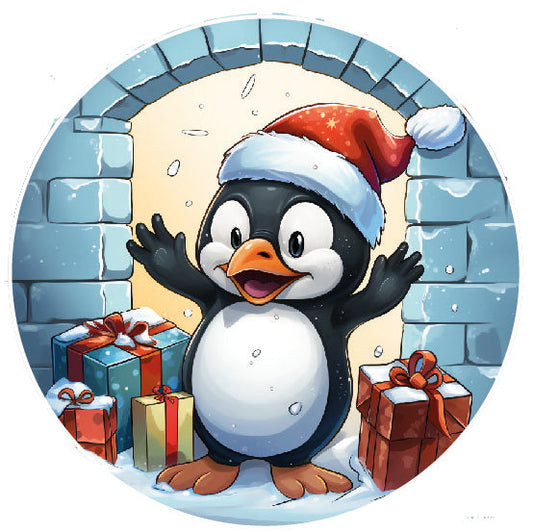 Stickers kerst pinguin