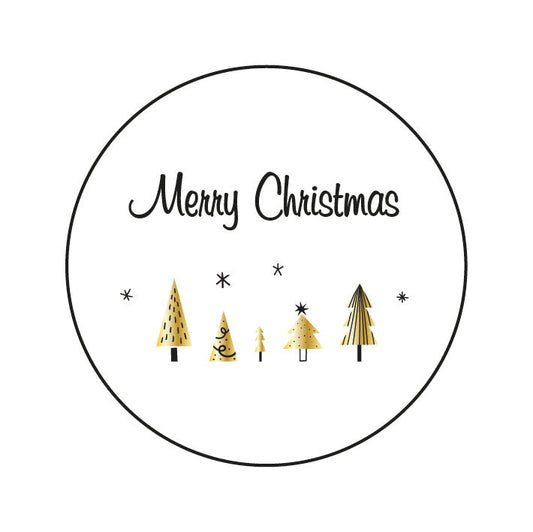 Stickers FG merry christmas | kerstbomen