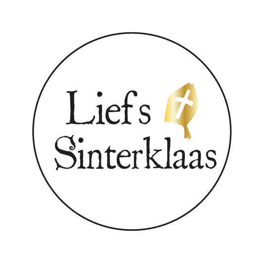 Stickers liefs sinterklaas | mijter goudlook