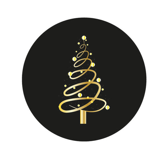 Stickers kerstboom goudlook
